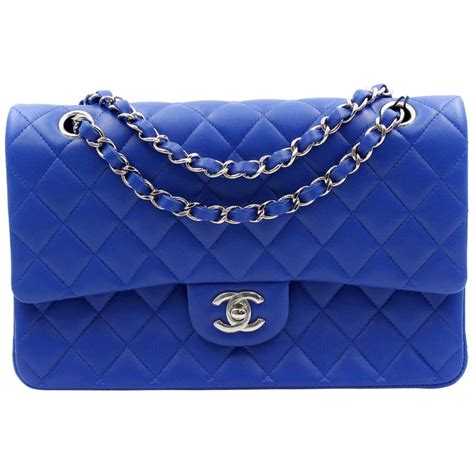 chanel flap bag baby blue|Chanel lambskin medium flap bag.